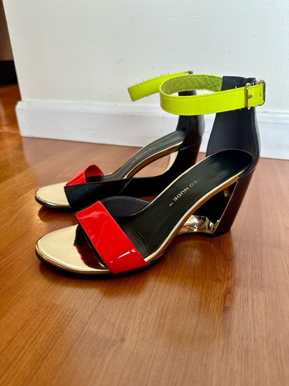 United Nude Architectural Multi-Color Wedge | Size 37 | RARE Colorblock